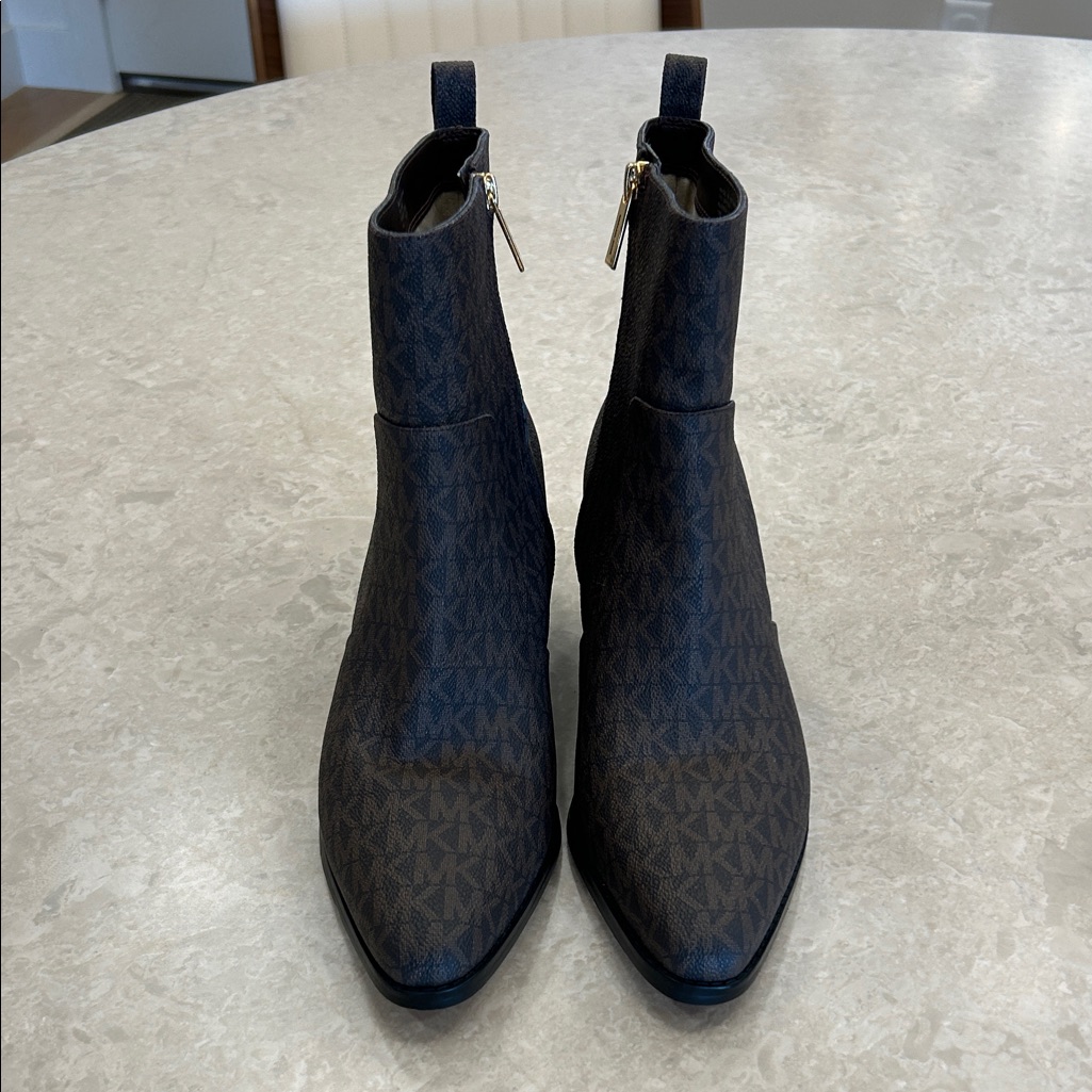 Michael Kors Brown Monogram Ankle Boots